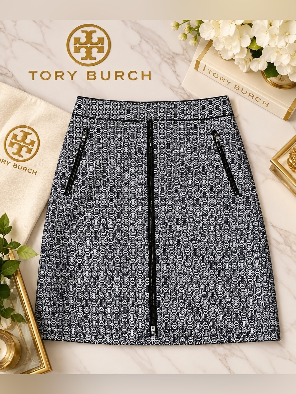 NWT Tory Burch Chaumont Gemini Jacquard A-Line Mini Skirt – Size 0